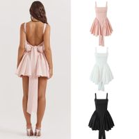 Women's Strap Dress Sexy Square Neck Sleeveless Solid Color Above Knee Casual Daily Beach main image 1