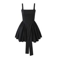 Women's Strap Dress Sexy Square Neck Sleeveless Solid Color Above Knee Casual Daily Beach main image 5