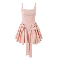 Women's Strap Dress Sexy Square Neck Sleeveless Solid Color Above Knee Casual Daily Beach main image 3