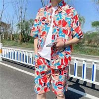 Men's Letter Plant Shorts Sets Men's Clothing main image 5