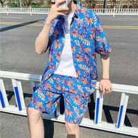 Men's Letter Plant Shorts Sets Men's Clothing main image 4