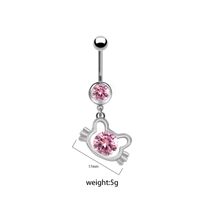1 Piece Belly Rings Elegant Cute Shiny Rabbit Peacock Cat Stainless Steel Copper Hollow Out Inlay Rhinestones Zircon White Gold Plated Gold Plated sku image 1
