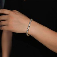 Copper 18K Gold Plated Glam Wedding Romantic Solid Color Chain Inlay Zircon Tennis Bracelet main image 1