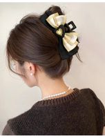 Women's IG Style Sweet Heart Shape Bow Knot Cloth Epoxy Hair Clip Hair Claws main image 5