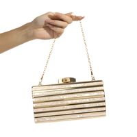 Champagne Black Pink Arylic Color Block Evening Bags main image 4
