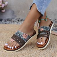 Women's Vintage Style Multicolor Point Toe Slides Slippers main image 4