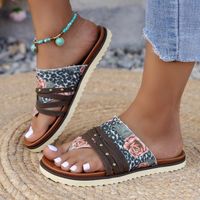 Women's Vintage Style Multicolor Point Toe Slides Slippers main image 5