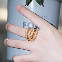 Copper K Gold Plated IG Style Simple Style Inlay Solid Color Zircon Rings main image 9