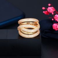 Copper K Gold Plated IG Style Simple Style Inlay Solid Color Zircon Rings main image 5