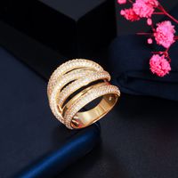 Copper K Gold Plated IG Style Simple Style Inlay Solid Color Zircon Rings main image 7
