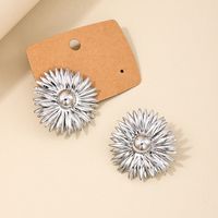 1 Pair IG Style Exaggerated Flower Plating Hollow Out Alloy Ear Studs main image 3