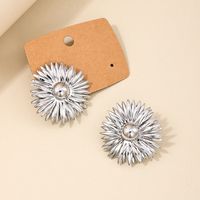 1 Pair IG Style Exaggerated Flower Plating Hollow Out Alloy Ear Studs sku image 2