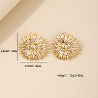 1 Pair IG Style Exaggerated Flower Plating Hollow Out Alloy Ear Studs main image 2