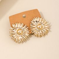 1 Pair IG Style Exaggerated Flower Plating Hollow Out Alloy Ear Studs main image 6