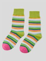 Unisex Casual Color Block Stripe Polyester Crew Socks A Pair main image 3