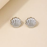 1 Pair IG Style Exaggerated Simple Style Shell Plating Alloy Ear Studs main image 5
