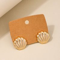 1 Pair IG Style Exaggerated Simple Style Shell Plating Alloy Ear Studs main image 6