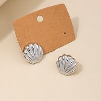 1 Pair IG Style Exaggerated Simple Style Shell Plating Alloy Ear Studs main image 3