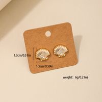 1 Pair IG Style Exaggerated Simple Style Shell Plating Alloy Ear Studs main image 2