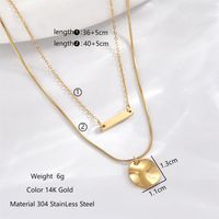 304 Stainless Steel 14K Gold Plated Elegant Romantic Classic Style Hollow Out Inlay Round Water Droplets Heart Shape Zircon Double Layer Necklaces Pendant Necklace main image 5