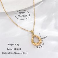 304 Stainless Steel 14K Gold Plated Elegant Romantic Classic Style Hollow Out Inlay Round Water Droplets Heart Shape Zircon Double Layer Necklaces Pendant Necklace main image 3
