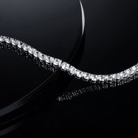 Brass Casual Classic Style Round Plating Inlay Zircon Tennis Bracelet main image 4