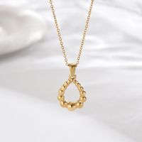 304 Stainless Steel 14K Gold Plated Elegant Romantic Classic Style Hollow Out Inlay Round Water Droplets Heart Shape Zircon Double Layer Necklaces Pendant Necklace main image 10
