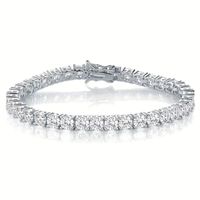 Laiton Décontractée Style Classique Brillant Rond Placage Incruster Zircon Bracelet Tennis sku image 1