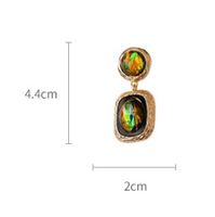 1 Pair Retro Geometric Inlay Alloy Resin Drop Earrings main image 2