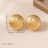 1 Pair Casual Simple Style Star Heart Shape Flower Alloy Ear Studs main image 4