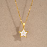 Stainless Steel 18K Gold Plated IG Style Simple Style Pentagram Pendant Necklace main image 7