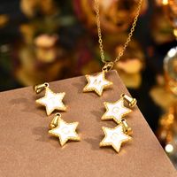 Stainless Steel 18K Gold Plated IG Style Simple Style Pentagram Pendant Necklace main image 3