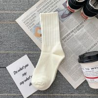 Women's Simple Style Solid Color Polyester Jacquard Crew Socks A Pair sku image 2