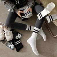 Women's Sports Solid Color Spandex Polyester Crew Socks A Pair main image 4