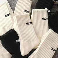 Women's Simple Style Solid Color Polyester Crew Socks A Pair main image 4