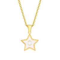 Stainless Steel 18K Gold Plated IG Style Simple Style Pentagram Pendant Necklace sku image 19