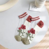 Süss Plaid Blume Polyester Ankle Socken Ein Paar sku image 1