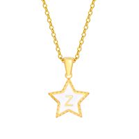 Stainless Steel 18K Gold Plated IG Style Simple Style Pentagram Pendant Necklace sku image 18