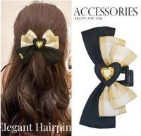 Women's IG Style Sweet Heart Shape Bow Knot Cloth Epoxy Hair Clip Hair Claws main image 1