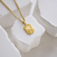 Simple Style Coconut Tree Rectangle 201 Stainless Steel 304 Stainless Steel Gold Plated Men's Pendant Necklace main image 3