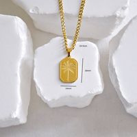 Simple Style Coconut Tree Rectangle 201 Stainless Steel 304 Stainless Steel Gold Plated Men's Pendant Necklace sku image 2