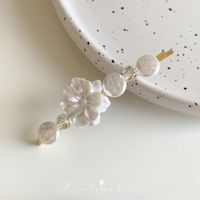 Women's Elegant Sweet Flower Alloy Pearl Plating Hair Clip sku image 1