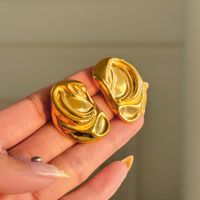 1 Par Estilo IG Retro Geométrico Acero Titanio Chapados en oro de 18k Pendientes main image 3