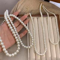 Elegant Simple Style Solid Color Imitation Pearl Plating Women's Necklace main image 1