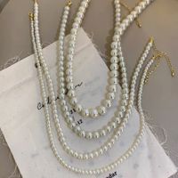 Elegant Simple Style Solid Color Imitation Pearl Plating Women's Necklace main image 5