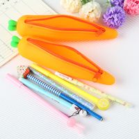 Solid Color Cloth Learning School Cartoon Style Cute Pencil Case main image 2