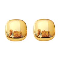 1 Pair Simple Style Square Plating Alloy Ear Studs main image 5