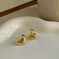 1 Pair Simple Style Heart Shape Plating Alloy Ear Studs main image 5