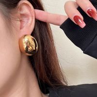 1 Pair IG Style Exaggerated Oval Plating Alloy Ear Studs main image 4