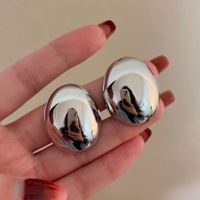 1 Pair IG Style Exaggerated Oval Plating Alloy Ear Studs sku image 2